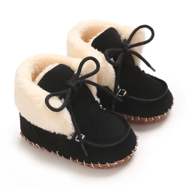 Autumn and Winter Baby Plush Thick Warm Cotton Shoes 0-18 Months Soft Soled Comfortable Non Slip Boots - Image 2