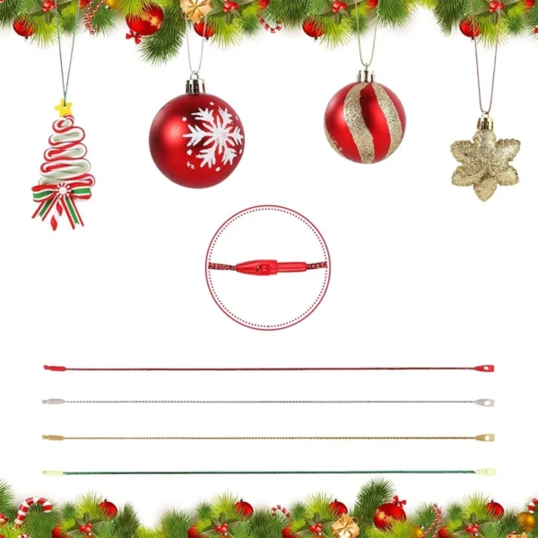 100pcs Christmas Ornaments Hooks Hanger String with Snap Ornament String for Home 2024 Christmas Tree Hanging Decorations Gifts - Image 5