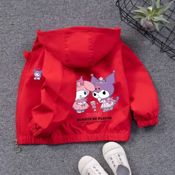 Sanrio Baby Girls Fashion Jackets Children's Hooded Coats Cute My Melody Print Outdoor Coats for Kids Autumn New Jacket - Image 2