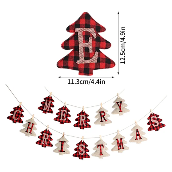 2024 New Christmas English Christmas Tree Hemp Party Festival Decoration Christmas Banner Hanging Decorations - Image 4