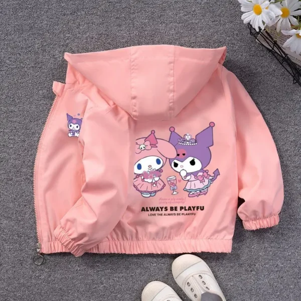 Sanrio Baby Girls Fashion Jackets Children's Hooded Coats Cute My Melody Print Outdoor Coats for Kids Autumn New Jacket