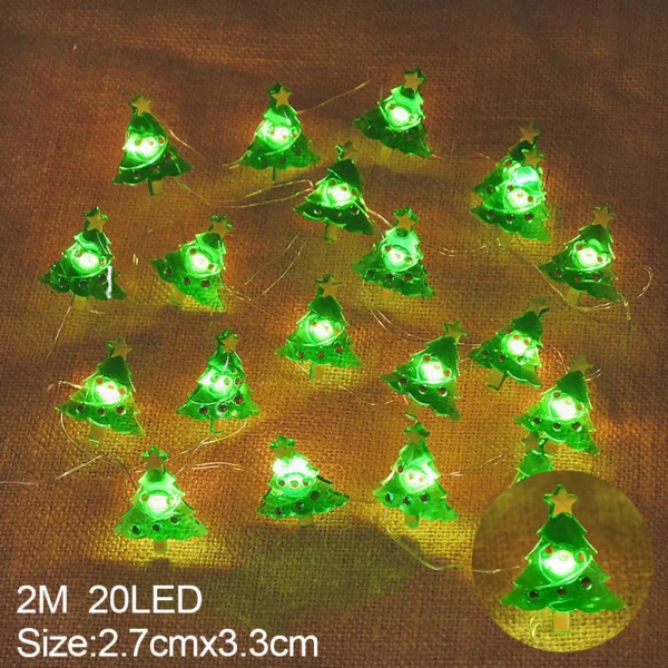 2M 20LED Santa Claus Snowflake LED Light String Christmas Decoration For Home Xmas Tree Ornament 2024 Navidad Kids Gift New Year - Image 4