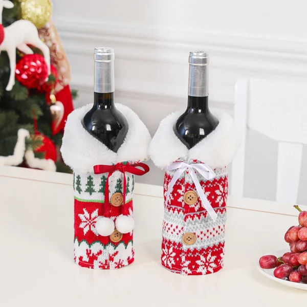 Christmas Wine Bottle Cover Merry Christmas Decorations For Home 2024 Christmas Ornament Xmas Navidad Natal Gifts New Year 2025