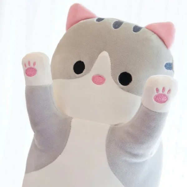 19.5in Cute 50cm Cat Plush Toy Long Pink Brown Grey Sleeping Cats Leg Pillow Squishy Little Animal Doll Appeasing Plushie Gift - Image 6